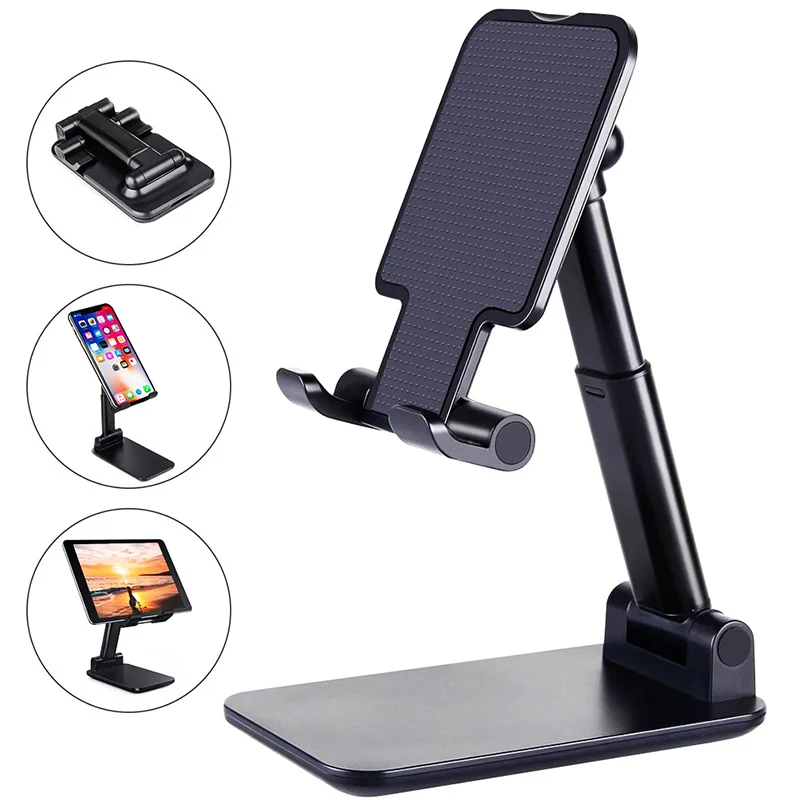 

2021 Metal Desktop Tablet Holder Table Cell Foldable Extend Support Desk Mobile Phone Holder Stand For Xiaomi iPad Adjustable