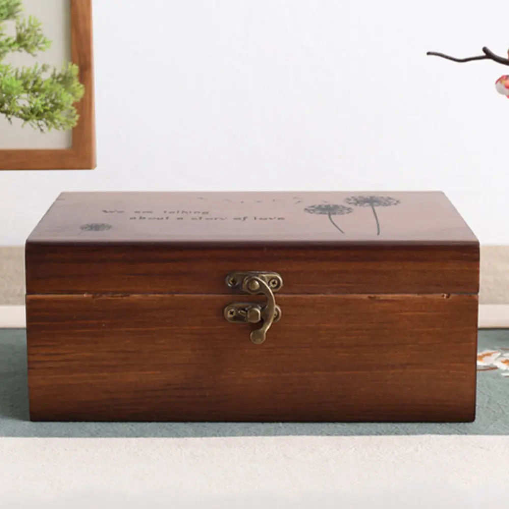 

1pc Wooden Storage Box Sundries Box Sundries Sewing Storage Box Desktop Box