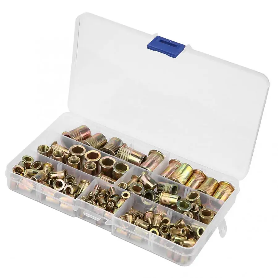 150 шт./компл. M3/M4/M5/M6/M8/M10/M12 плоская головка из углеродистой стали Резьбовая глухая