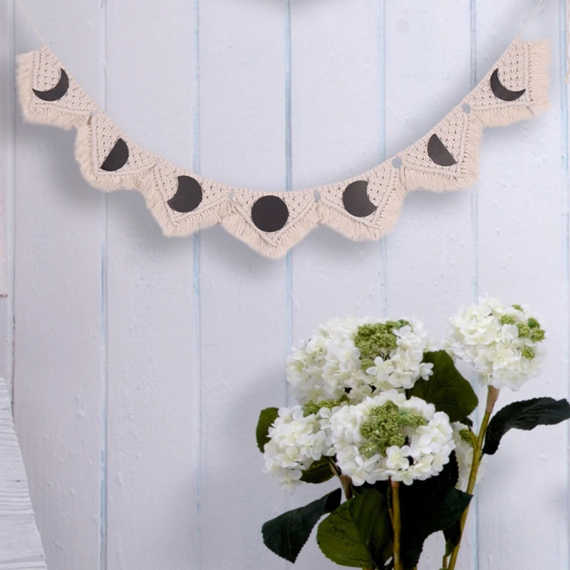 Макраме с бахромой мусульманский лунный Затмение подвесной гобелен украшение