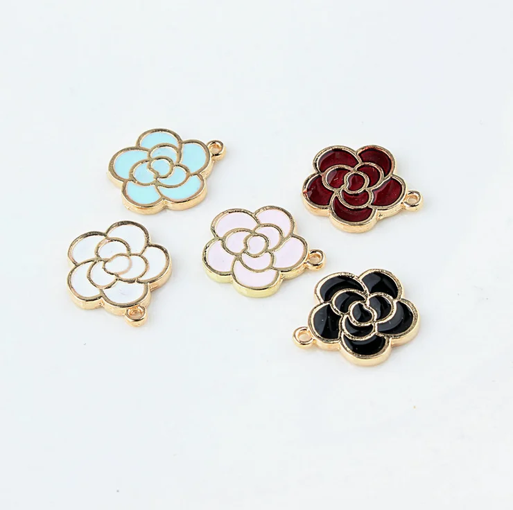 

100 шт. 15*18 мм роза рисунок в форме цветка, легированное искусственное ювелирное изделие тег Капельное масло ювелирные изделия аксессуары