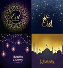 Laeacco ИД Рамадан Мубарак Карим фонари вечерние золотая луна, звезда образец фон для фотосъемки