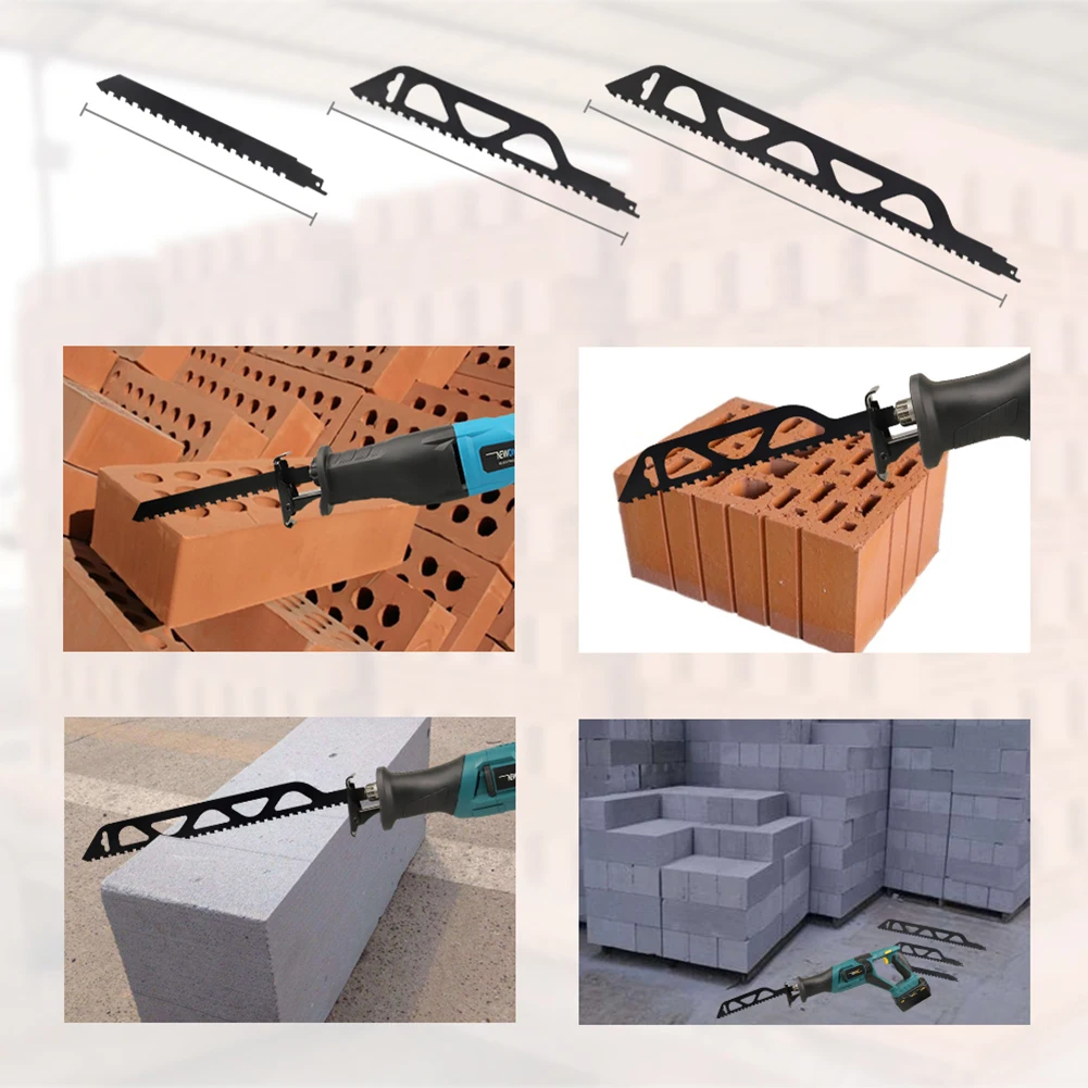 

3Pcs Reciprocating Saw Blade 240mm 305mm 455mm Hand Saw Cutting For Cutting Concrete Red Brick Stone Masonry Saber Saw Blades