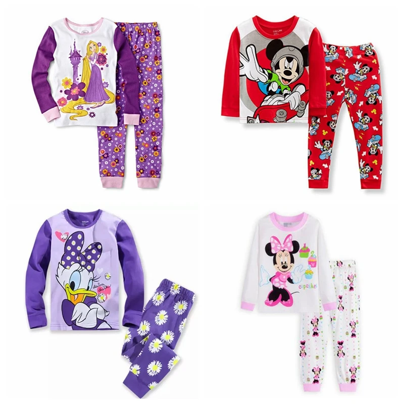 Розничная продажа! Детская Пижама с длинным рукавом 100% хлопок комплект одежды
