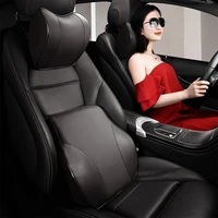 car headrest pillow auto neck washable cushion pu leather car lumbar pillow mesh slow rebound head restraint for gaming chair