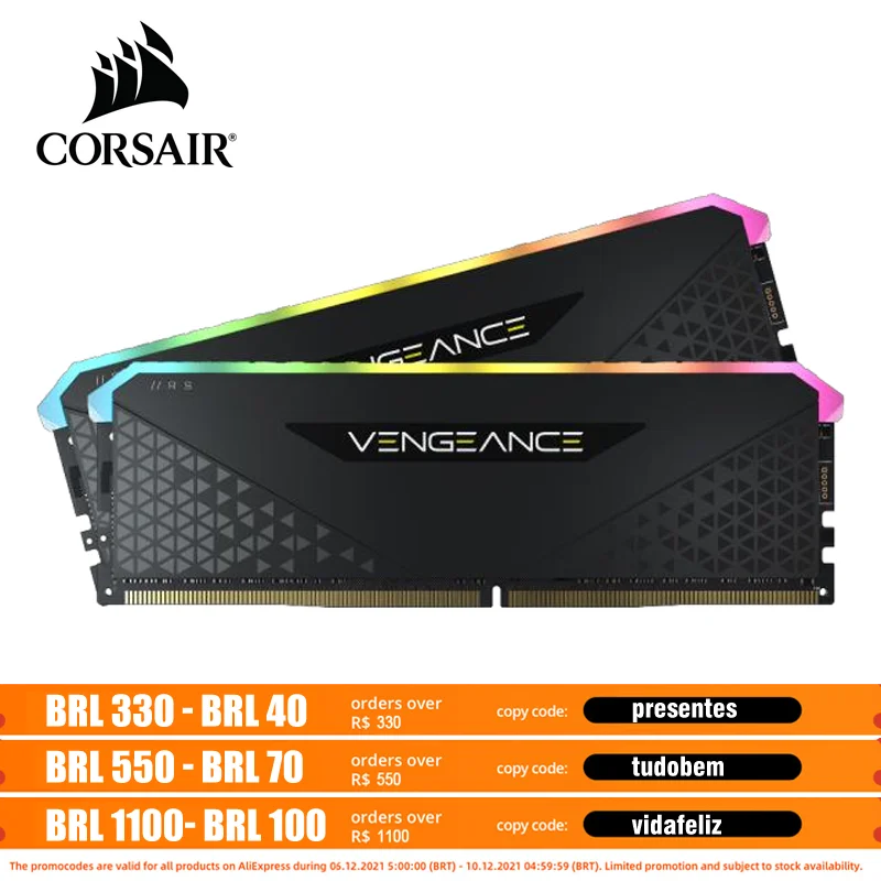 

CORSAIR VENGEANCE RGB RS RAM 16 ГБ 32 ГБ 3200 МГц 3600 МГц DDR4 1,35 в 288 контактов двухканальная память для настольного компьютера