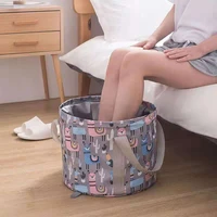foldable bucket portable foot tub waterproof water bag outdoor travel camping wash basin large capacity bath foot washing tub