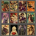 Винтажные японские постеры Kimetsu no Yaiba, рассекающие демонов, постеры для домашнего декора, крафт-бумага, высококачественный плакат, настенный Декор, живопись