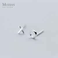 modian fresh x and o cute fashion stud earrings for women solid silver 925 earing gifts for girl charm jewelry ear pins