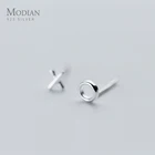Женские серьги-гвоздики Modian Fresh X and O из серебра 925 пробы, подарочные серьги для девушек, Изящные Ювелирные украшения