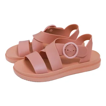 

Flat sandals women's shoes gladiator open toe buckle soft jelly sandals women casual fashion flat bottom muffin beach sandals