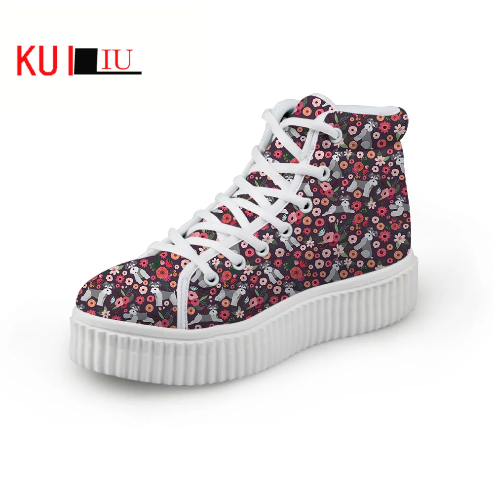 

KUILIU 2021 Women Loafers Floral Graffiti Print Flat on Platform Shoes Flowers Thick Sole Slip on Shoes Ladies Casual Shoe