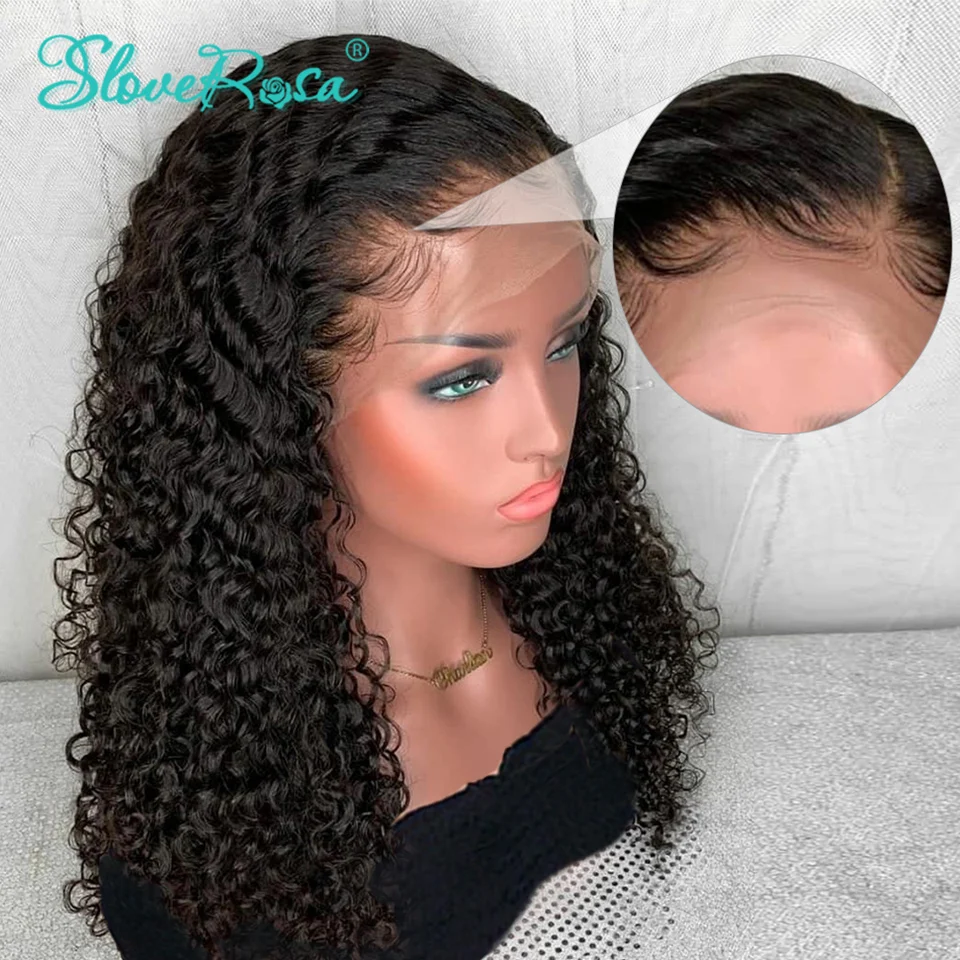 13X4 кудрявые кружевные передние человеческие волосы парики 150% плотность безклеевые бразильские Remy