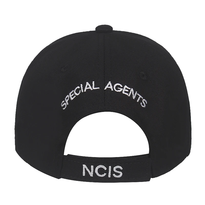 Бейсболка унисекс черная регулируемая с вышивкой в виде надписи NCIS для мужчин