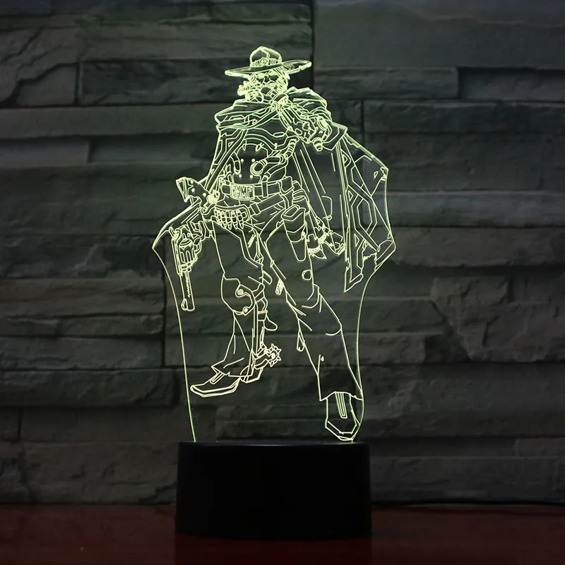 Игра Overwatch ночная лампа для детей Usb сенсорный датчик Jesse Mccree фигурка комнаты