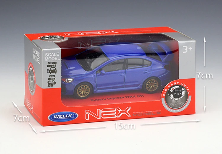 Welly литье под давлением 1:36 Subaru Impreza WRX STI спортивный автомобиль оттягиваемый назад автомобиль уличная гоночная модель автомобиля металлический сплав игрушечный автомобиль для детей Подарки