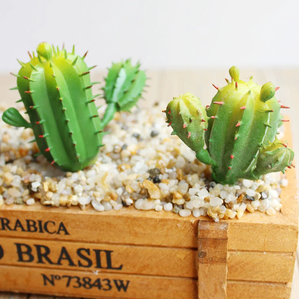 Искусственные суккуленты миниатюрный зеленый фальшивый кактус для сада