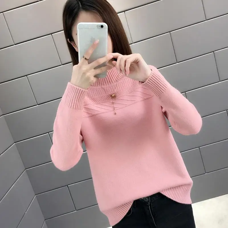 

Women's Thick Warm Pullover Short Loose Korean-Style New Winter Half-Collar