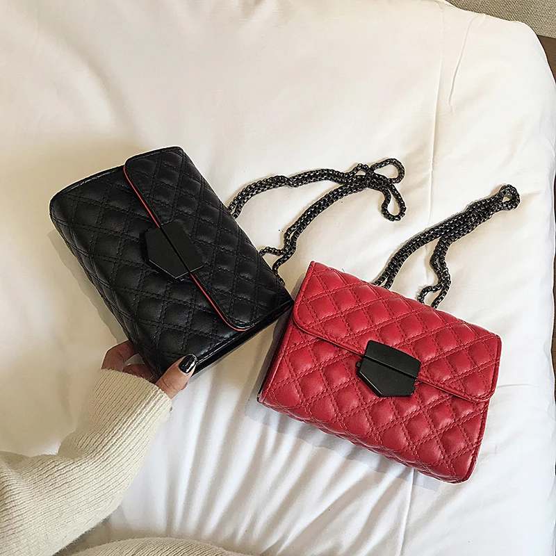 Черная винтажная классическая сумка ling маленькие сумки через плечо на цепочке