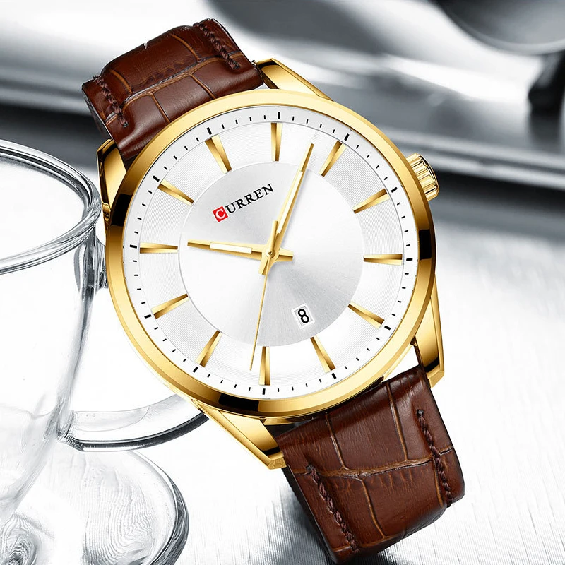 Часы наручные CURREN Мужские кварцевые брендовые Роскошные модные деловые