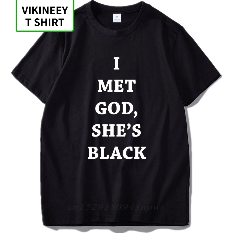 Черная футболка с надписью I Met God She's Black кристианская Антибликовая 100% хлопок