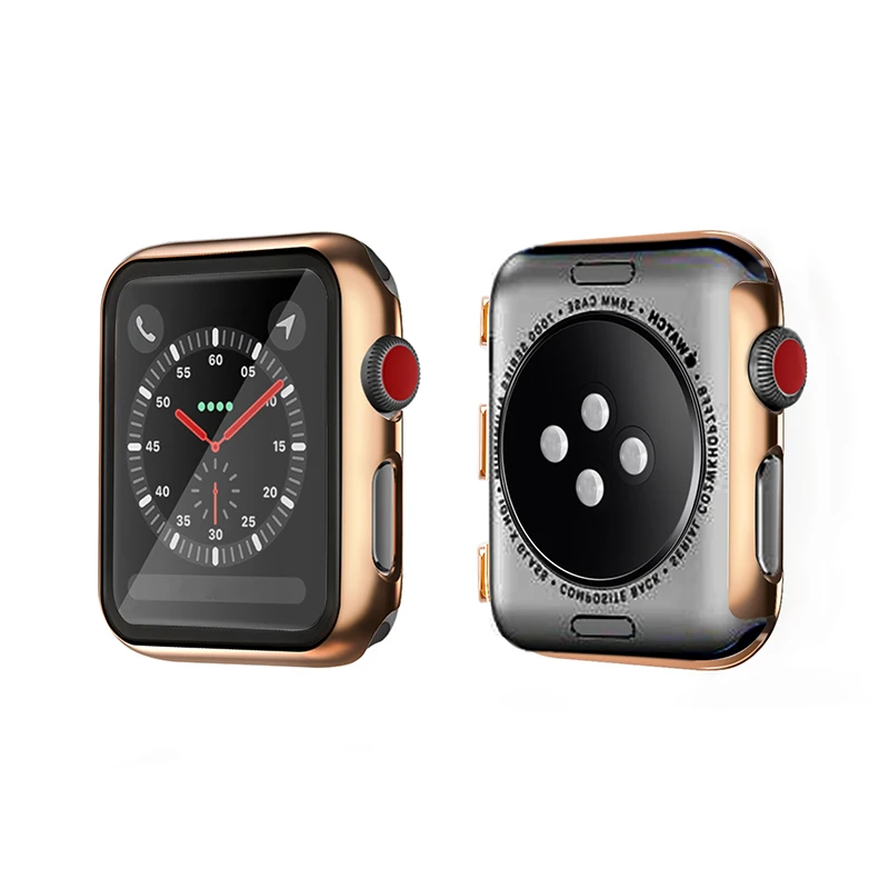 PC Пластиковый корпус для Apple Watch 44 мм 40 Защитная пленка экрана iwatch 42 38 серия 5 4 3 2