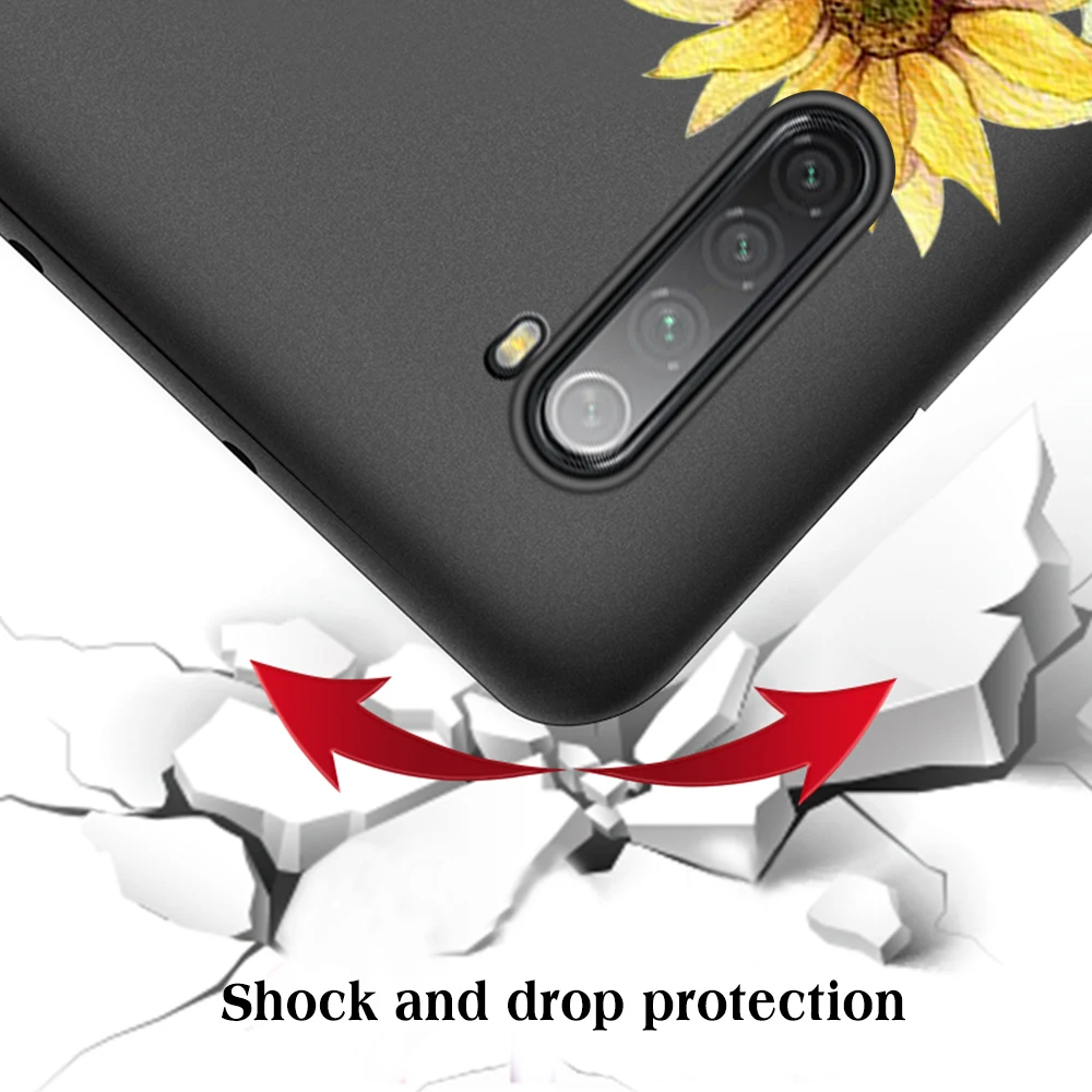 

Plant Sunflower Case for Xiaomi Mi Note 11 10T A3 9 9T 8 for Redmi Note 9 9S 8T 8 K30S 9i 9A 9C 8A Pro Lite Ultra Black Silicone