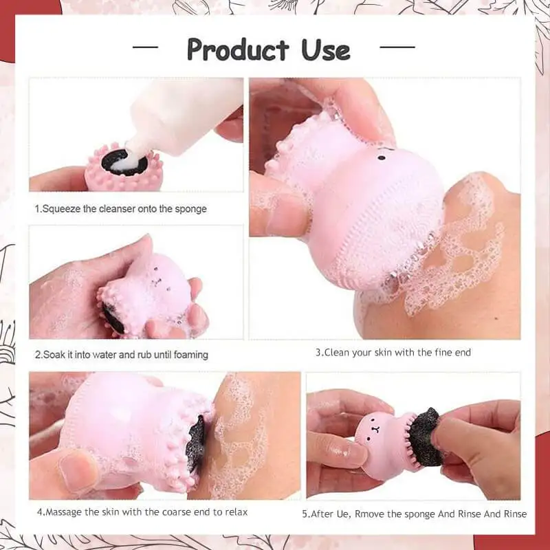 

Octopus Silicone Face Washing Brush Small Facial Brushes Face Deep Cleaning Washing Brush Massage Beauty Instrument Clean