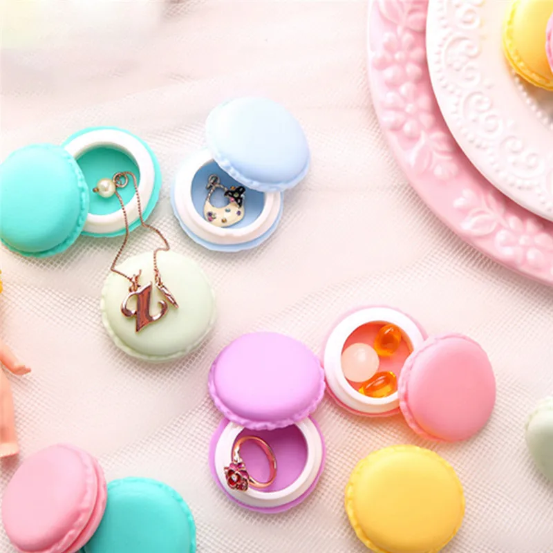 

Mini Carry Jewelry Box Cute And Compact Home Storage Case Pure Color Dustproof Necklace Ring Small Cosmetics Sundries Organizer