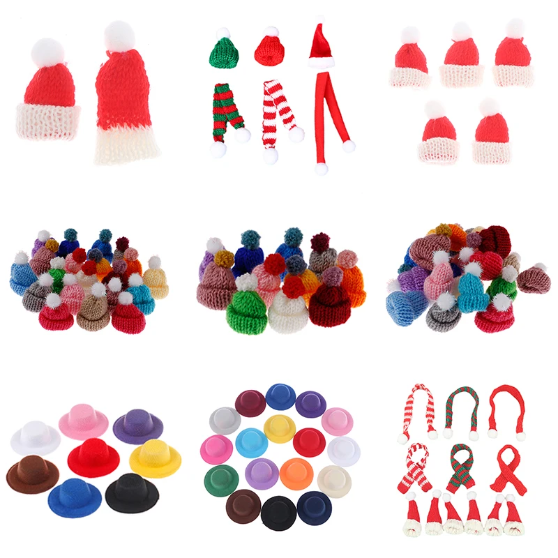 

Doll House Mini Christmas Hat Christmas Scarf Magic Gentleman Cap For Doll Clothes Decor Gift For Kids