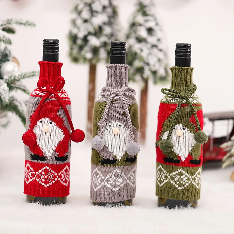 

Christmas Wine Bottle Covers Bag Merry Christmas Decor for Home Champagne Bottle Bottle Navidad Xmas Gift Happy New Year 2022