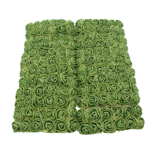 ArmyGreen 12/36/72/144 ПК msj 2 см Искусственный цветок розы пены, украшение из искусственных цветов для семьи Свадебная вечеринка украшения поддельные роза цветы из пены с цветочным рисунком - Цвет: ArmyGreen