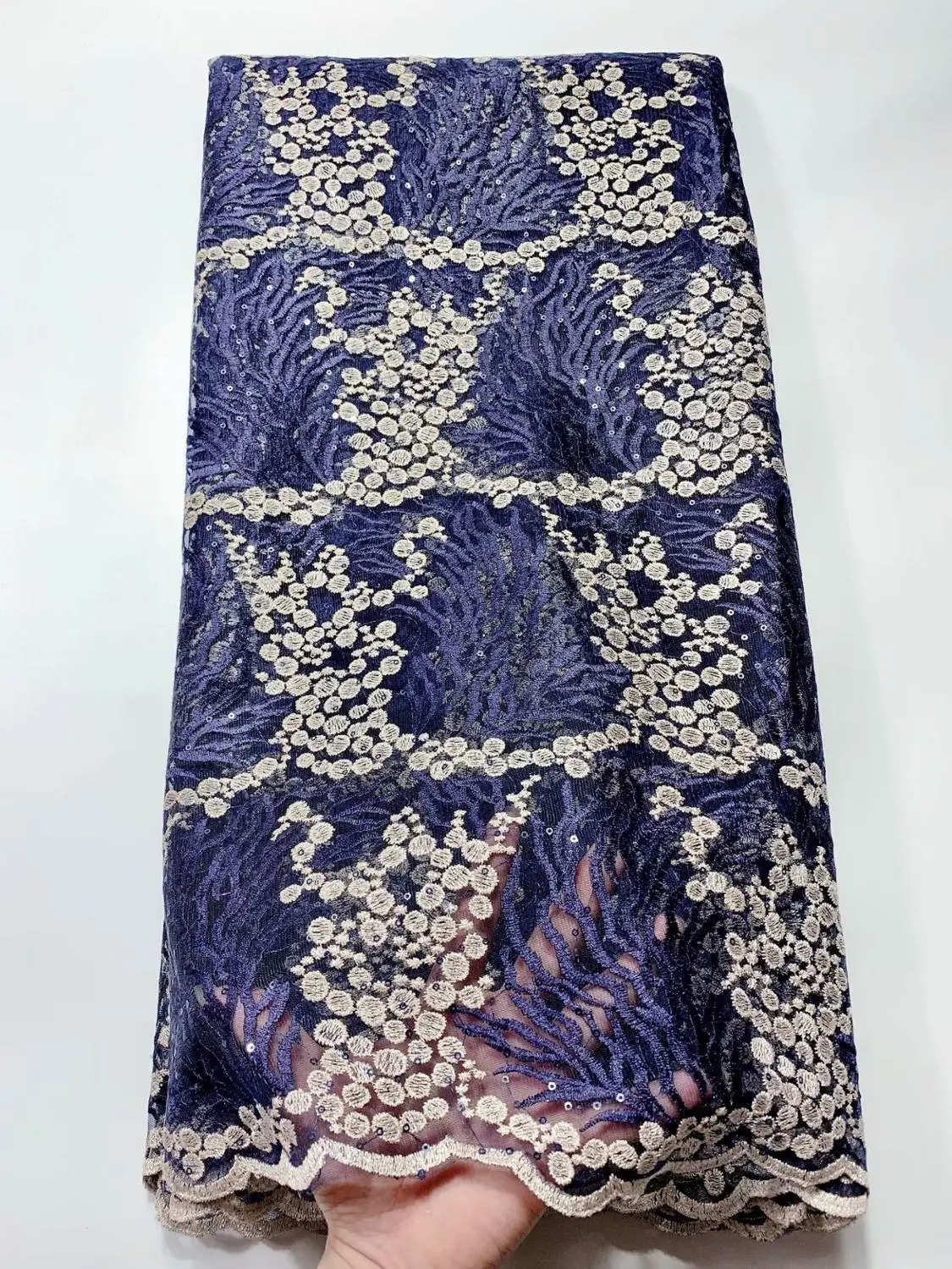 Темно-синие африканские кружевные ткани 2019 высокое качество кружева нигерийский