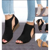 womens sandals 2018 summer slope with all in one belt floral side slope with thick soled fairy shoes