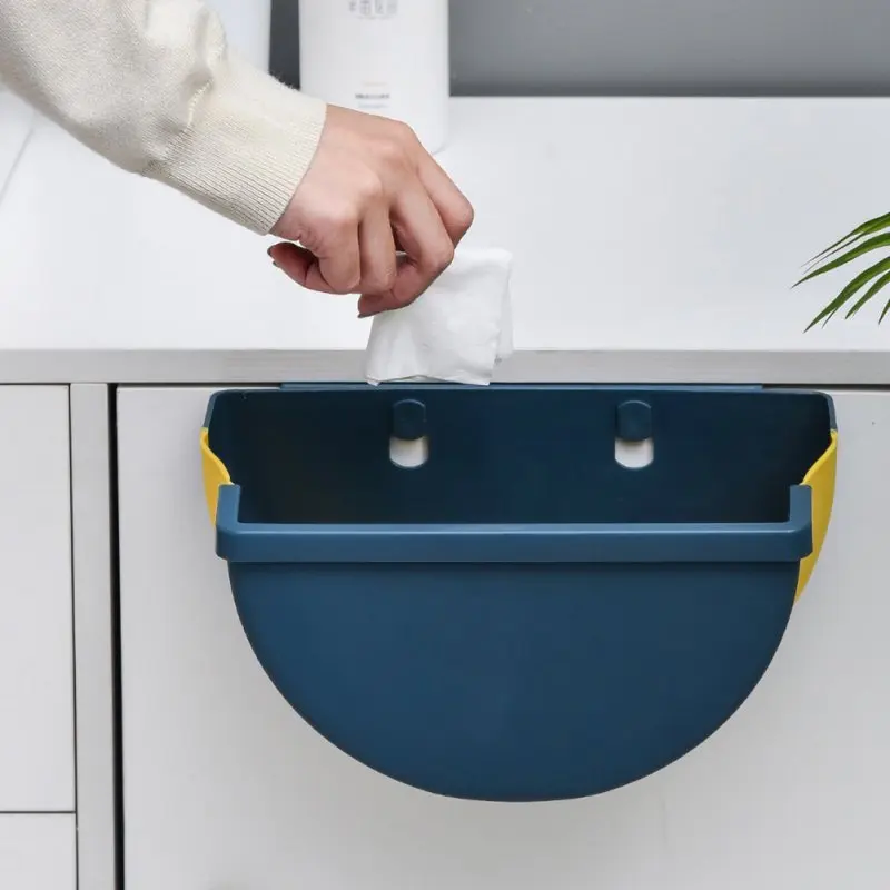 

Plastic Hanging Foldable Trash Can Made Of High Quality Material Sturdy Space Saving Not Take Up Kitchen Space For Home Orments