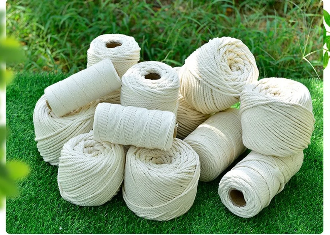 3mm 4mm 5mm 6mm Macrame Rope Twisted String Cotton Cord For Handmade Natural Beige DIY Home Wedding Accessories Gift | Дом и сад