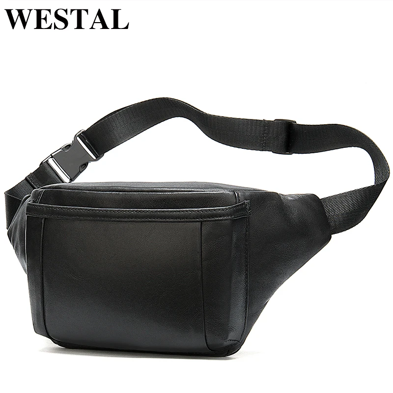 WESTAL Мужская поясная сумка ремень для мужчин кожаный из овечьей кожи телефона на