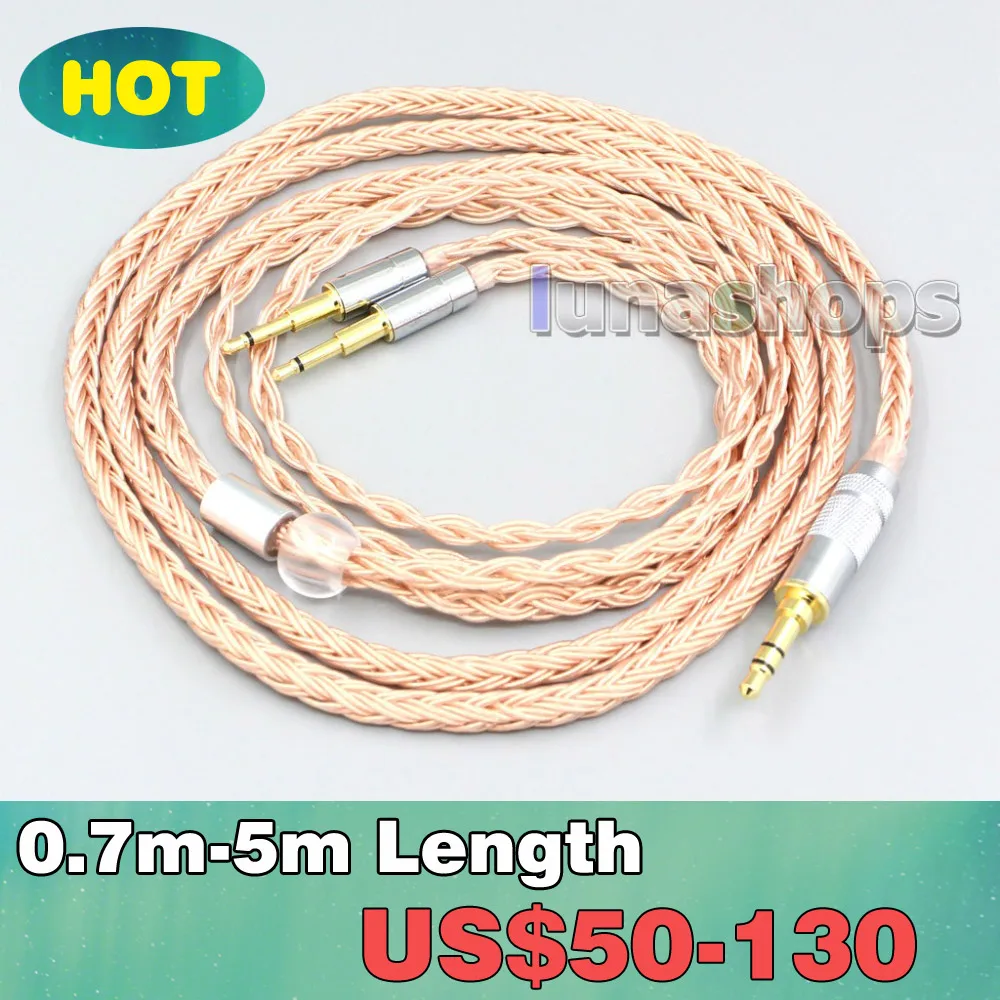 

2.5mm 4.4mm 3.5mm XLR 16 Core 99% 7N OCC Earphone Cable For Hifiman HE560 HE-350 HE1000 V2 Headphone 2.5mm pin LN006760
