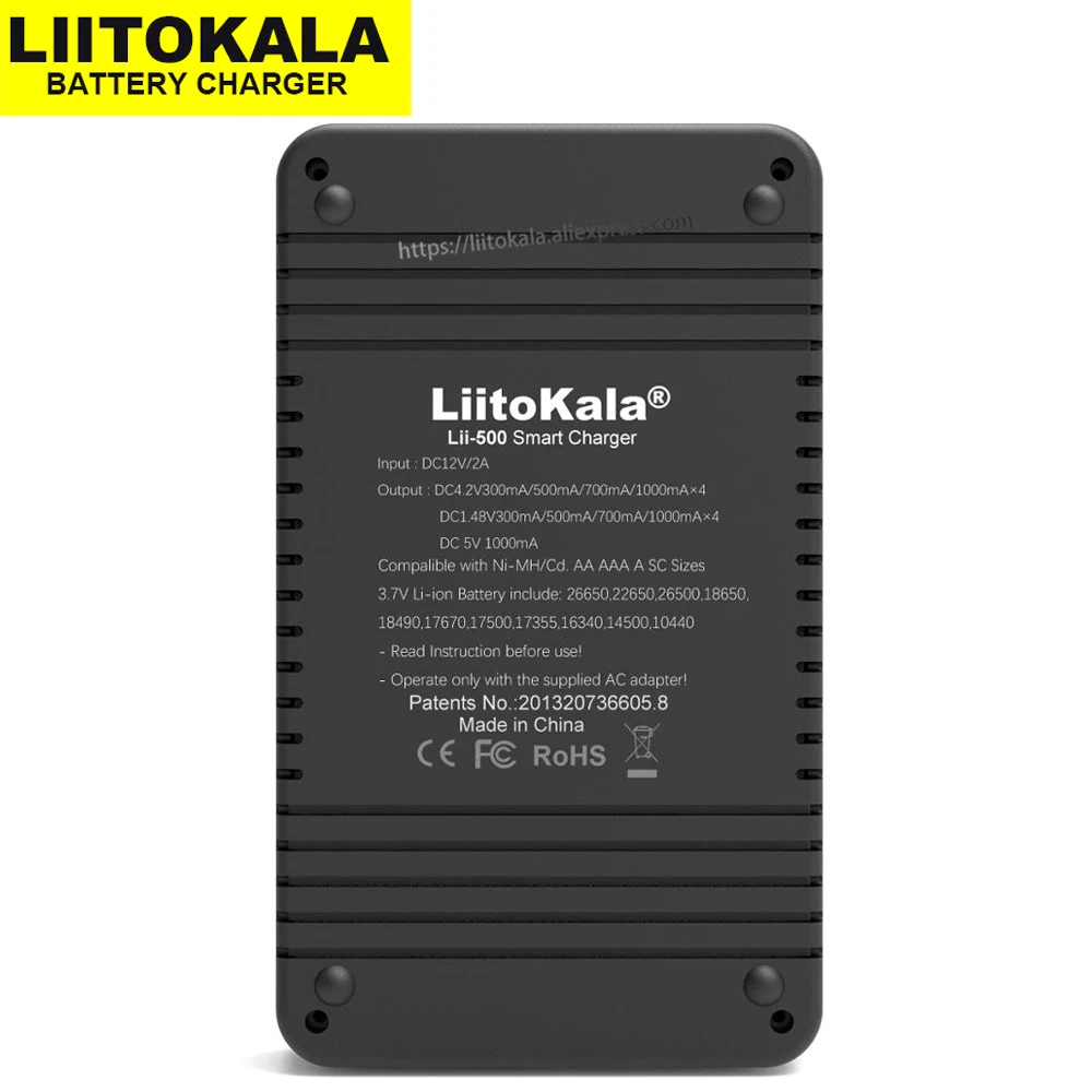 

Liitokala Lii-PD4 Lii-500 Lii-500S 18650 battery charger LCD display For 18650 21700 26650 AA AAA etc battery Test capacity