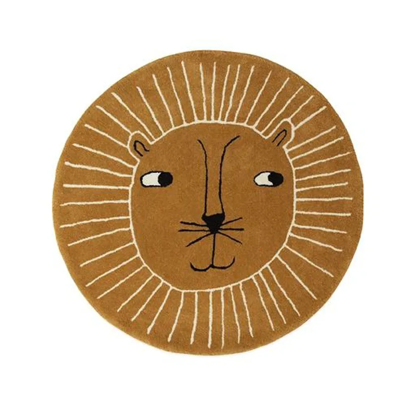 

Cartoon Lion Carpet For Children Baby Room Mats Non-slip Round Carpet Rug For Living Room Floor Mat Bedroom Carpet Bedside Rugs