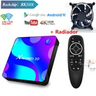 X88 pro 10 smart android 11 caixa de tv rk3318 4 Гб ОЗУ 64 Гб ПЗУ 4k медиаплеер bt4.0 2,4 ГГц5,8 ГГц wifi youtube google