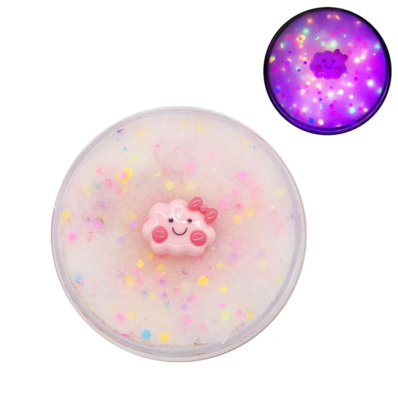 

60ml Cloud Slime Fluffy Supplies Polymer Clay Glitter Charms Plasticine Toys Stress Relief Colored Sand For Children