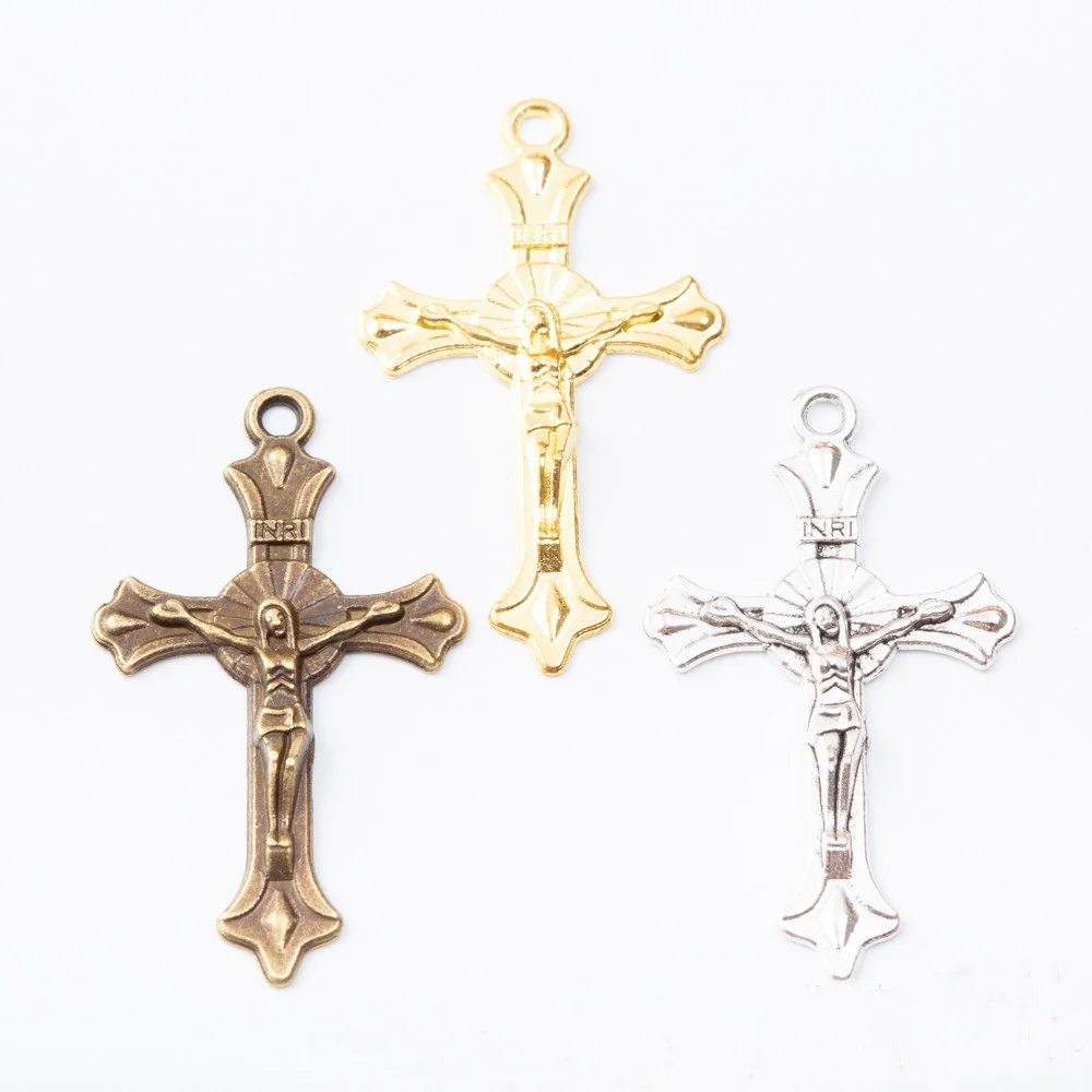 

12 шт./лот 37*22 мм 3 цвета металлические подвески крест пентант для изготовления ювелирных изделий своими руками подвеска ручной работы фурнит...