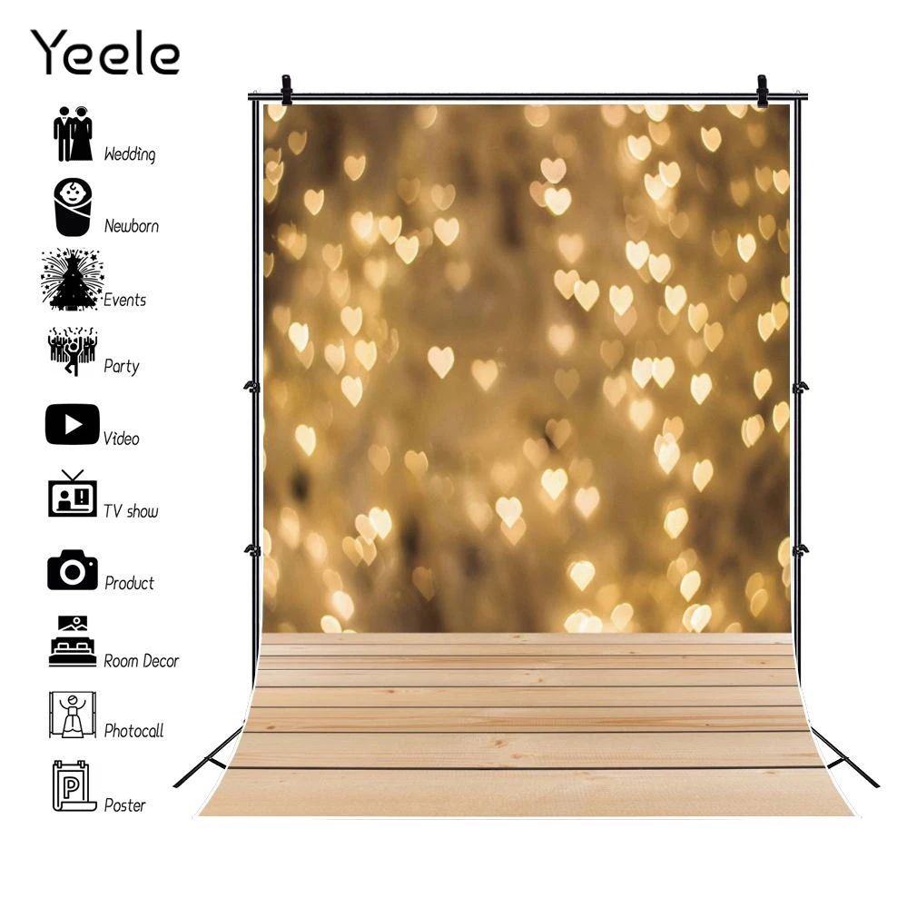 

Yeele Блестящий точечный золотой свет пятно сердце фотосессия фотография для детской портретной съемки Фотостудия