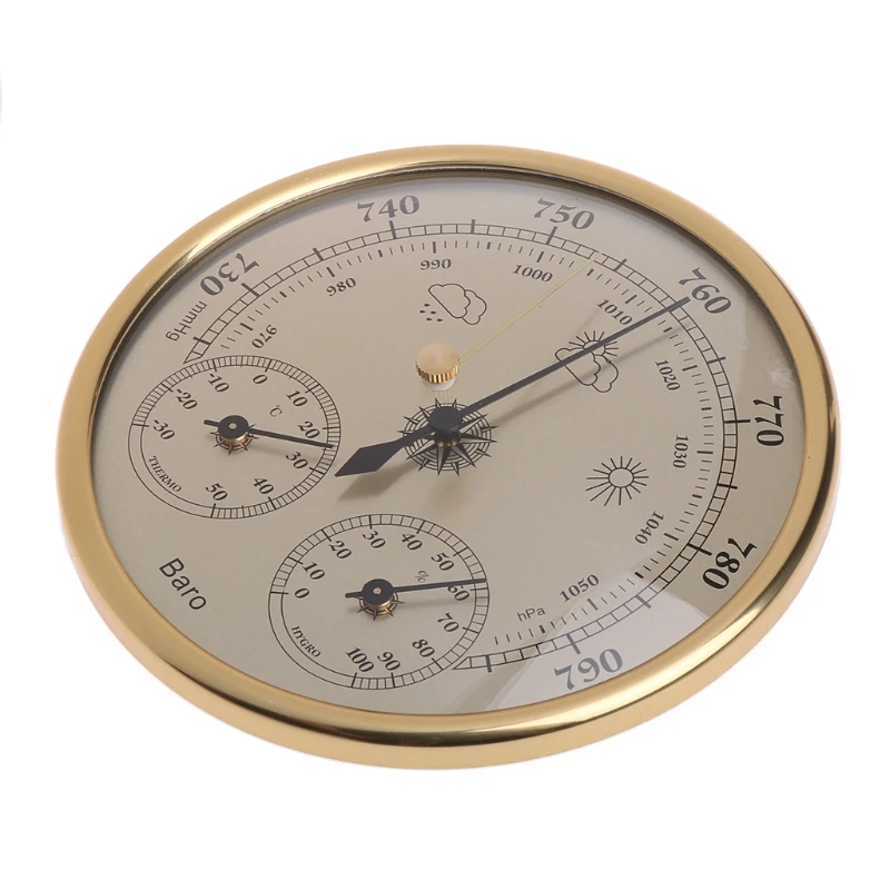 

3 In 1 Wall Mounted Household Barometer Thermometer Hygrometer Weather Station Hanging Pressure hPa Gauge Air Weather Instrument