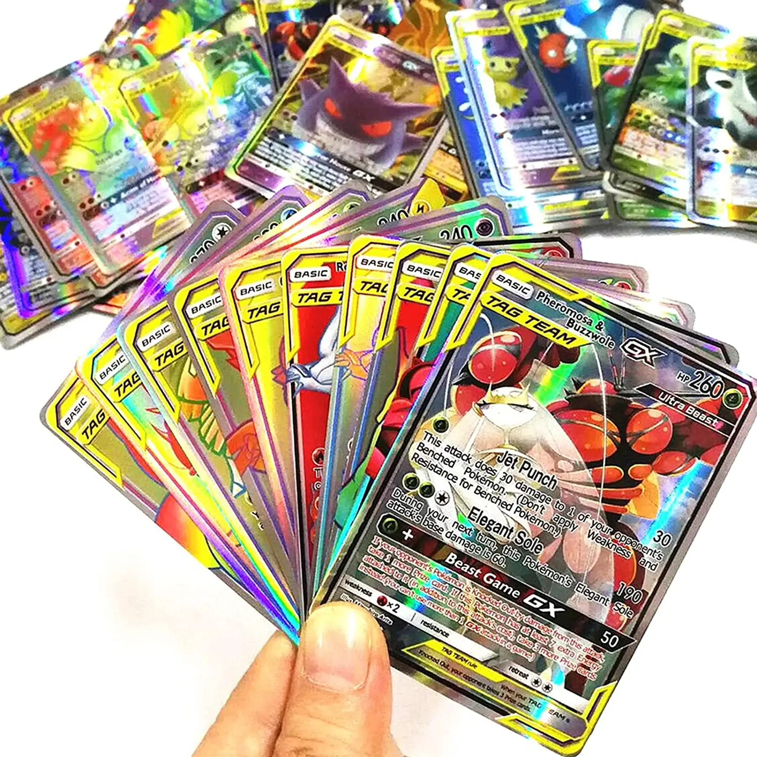 Cartas brillantes de Pokemon para ni&ntilde;os, tarjetas de energ&iacute;a del MEGA entrenador VMAX EX GX, TAKARA TOMY, juego de batalla, juguete para regalo-4