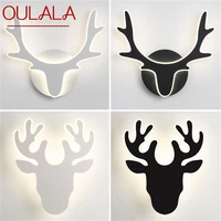 oulala nordic creative wall sconces lamp modern deer head light fixtures for home indoor bed room decoration