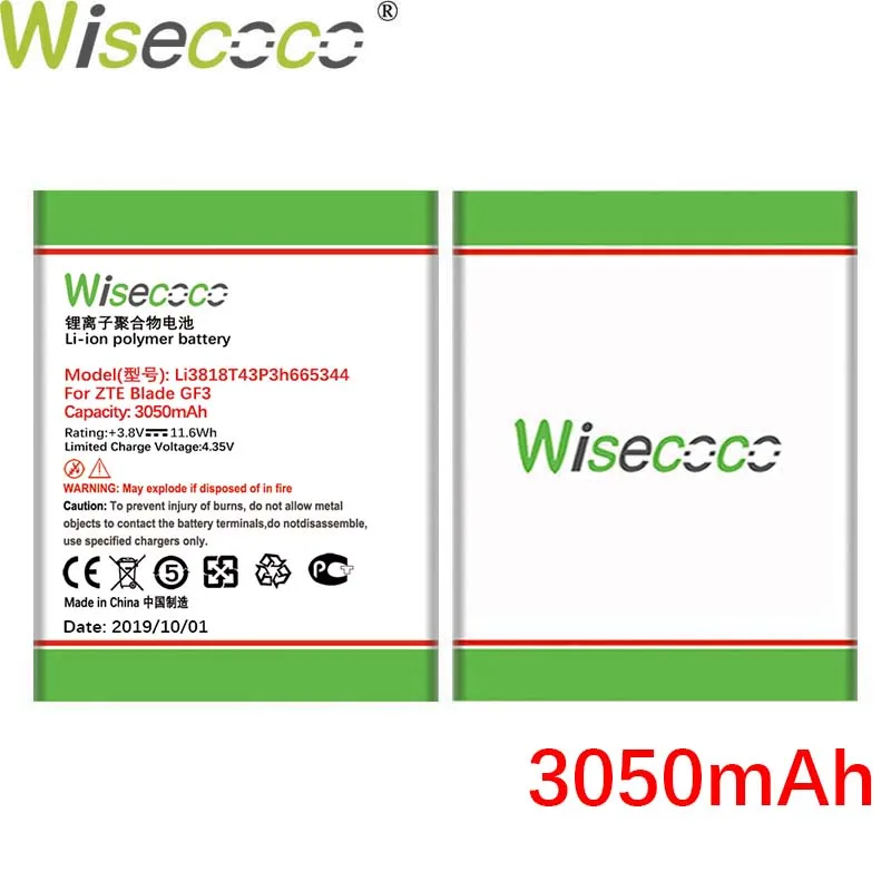 WISECOCO Li3818T43P3h665344 3050 мАч батарея для zte TWM AMAZING A5S Blade GF3 T320 телефон последняя продукция+ номер отслеживания