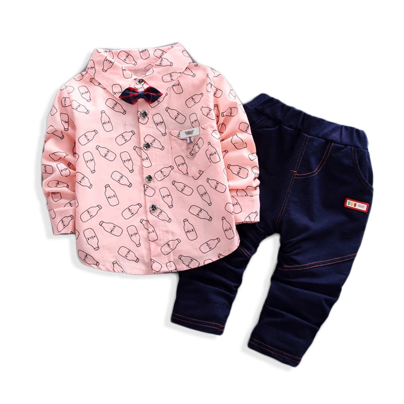 Осенний комплект одежды для мальчиков футболка в клетку с длинными рукавами Топ