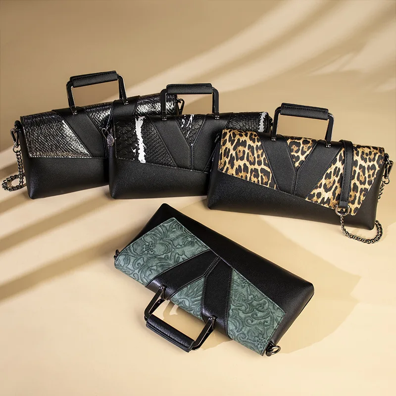 

2020 New Korean Version of the Chain Shoulder Fashion Personality Leopard Print Women Laptop women handbags